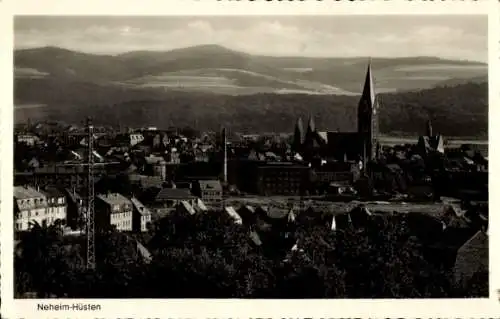 Ak Neheim Hüsten Arnsberg im Sauerland, Kirche, Panorama