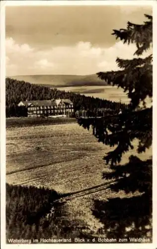 Ak Winterberg im Sauerland, Blick von dem Bobbahn, Waldhaus