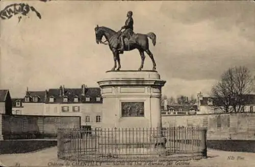 Ak Chantilly Oise, Statue von Duc d'Aumate
