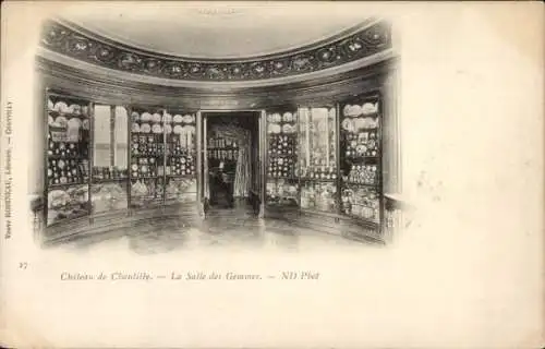 Ak Chantilly Oise, Salle des Gemmes im Schloss