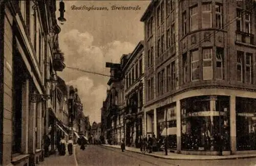 Ak Recklinghausen im Ruhrgebiet, Breitestraße, Hettlage, Passanten
