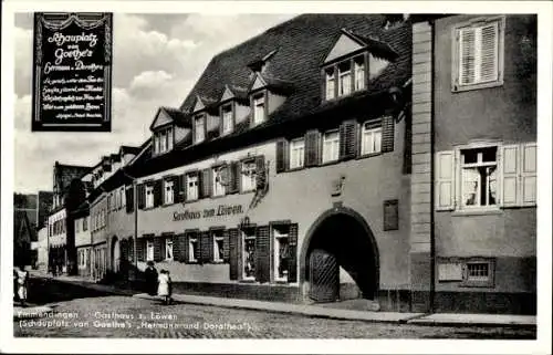 Ak Emmendingen in Baden, Gasthaus zum Löwen, Goethe's Hermann und Dorothea