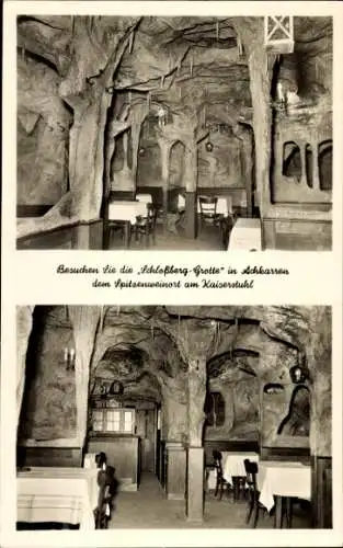 Ak Achkarren Vogtsburg im Kaiserstuhl, Schloss-Grotte, Gasthaus Metzgerei Zur Krone