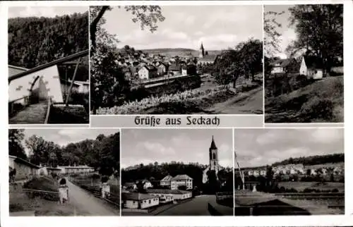 Ak Seckach in Baden Württemberg, Stadtbilder, Panorama vom Ort