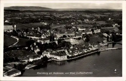 Ak Meersburg am Bodensee, von West, Luftaufnahme