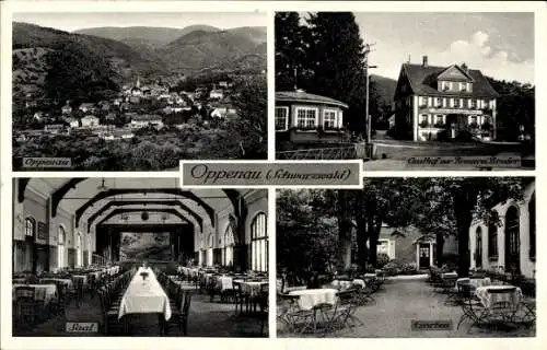 Ak Oppenau im Schwarzwald, Gesamtansicht, Gasthof zur Brauerei Bruder, Saal, Garten