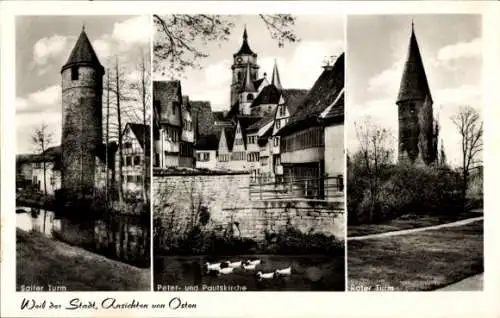 Ak Weil der Stadt in Württemberg, Sailer Turm, Peter- und Paulskirche, Roter Turm