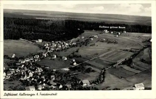 Ak Hallwangen Dornstetten im Schwarzwald Württemberg, Gesamtansicht, Kurhaus grüner Baum