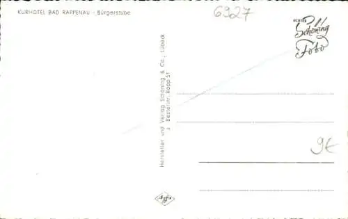 Ak Bad Rappenau in Baden, Kurhotel, Bürgerstube