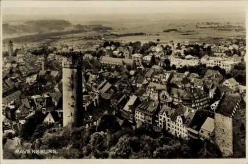 Ak Ravensburg in Württemberg Oberschwaben, Gesamtansicht, Turm