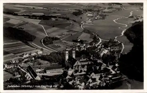 Ak Zwiefalten in Württemberg, Vom Flugzeug aus, Türme