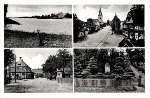 Ak Diersheim Rheinau Baden Württemberg, Hauptstraße beim Rathaus, Kriegerdenkmal