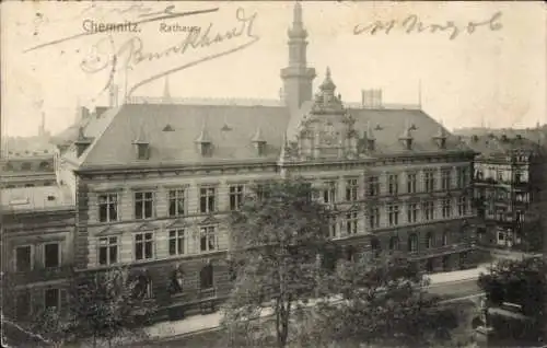 Ak Chemnitz in Sachsen, Rathaus