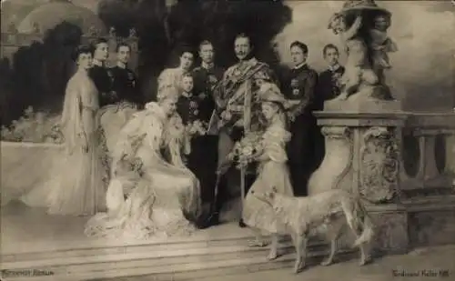 Künstler Ak Keller, Ferdinand, Deutsches Kaiserhaus unter Kaiser Wilhelm II., Windhund