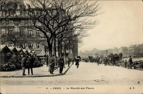 Ak Paris VIIIe Élysée, Blumenmarkt
