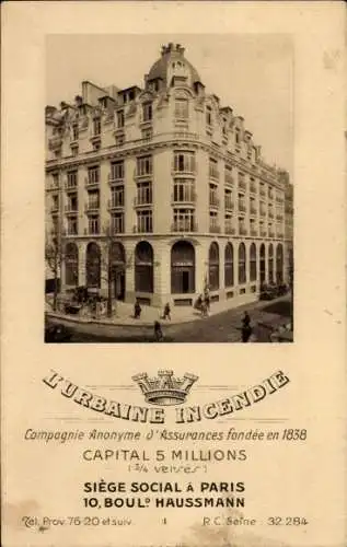 Ak Paris VIIIe Élysée, Boulevard Haussmann, Hauptsitz