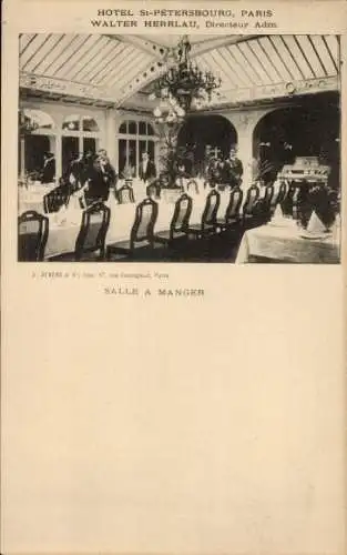 Ak Paris VIIIe Élysée, Hotel St. Petersburg, Speisesaal