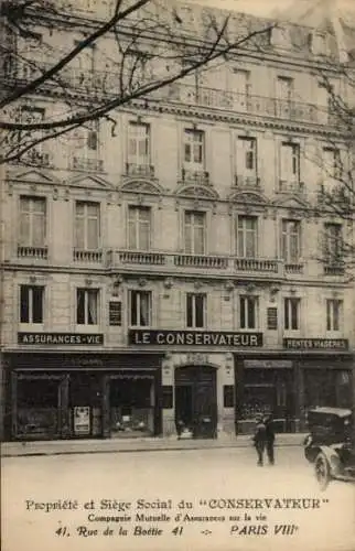 Ak Paris VIIIe Élysée, Rue de la Boétie, Eigentum und Hauptsitz des Kurators