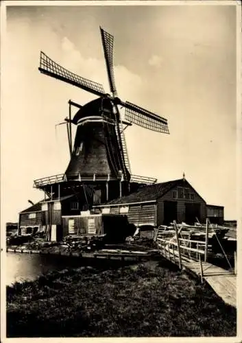 Foto Ak Leiden in Südholland, Windmühle