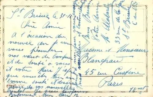 Ak Glückwunsch Neujahr, Kinder steigen über einen Zaun, Winterlandschaft