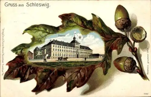 Präge Eichenblatt Litho Schleswig in Schleswig Holstein, Schloss