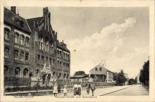 Ak Neumünster in Holstein, Altonaer-Straße, Gymnasium