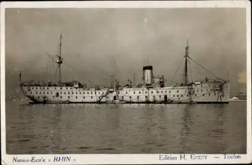 Foto Ak Französisches Kriegsschiff, Rhin, Schulschiff