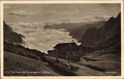 Ak Carl v. Stahl Haus, Am Torrenerjoch g.d. Brett, Hoher Göll