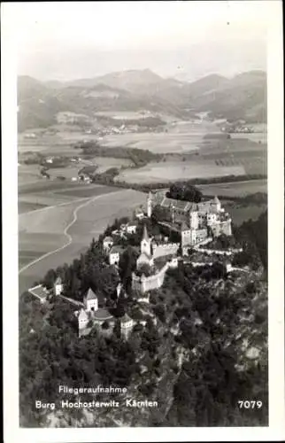 Ak Hochosterwitz Sankt Georgen am Längsee Kärnten, Burg Hochosterwitz, Fliegeraufnahme