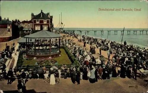 Ak Deal Kent England, Musikpavillon, Parade