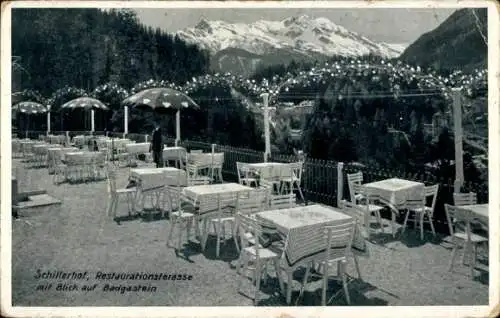 Ak Bad Gastein Badgastein in Salzburg, Terrasse vom Schillerhof