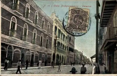 Ak Veracruz Mexico, Calle Independencia