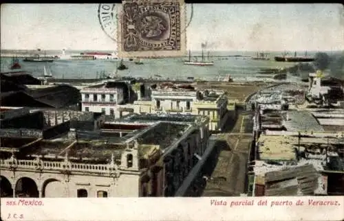 Ak Veracruz Mexiko, Blick auf den Hafen