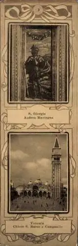 Ak Venezia Venedig Veneto, Markusdom, Glockenturm, Gemälde San Giorgio, Andrea Mantegna