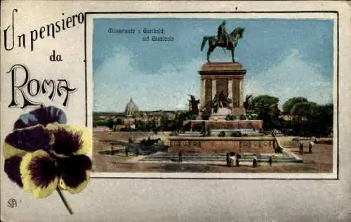 Ak Rom Rom Latium, Monumento a Garibaldi sul Gianicolo