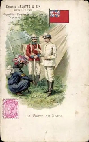 Briefmarken Litho La Poste au Natal, Südafrika, One Half Penny, Britische Soldaten, Afrikaner