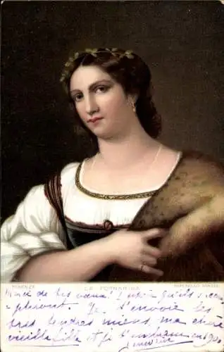Künstler Ak Sanzio, Raffaello, La Fornarina, Dame, Nr. 29835
