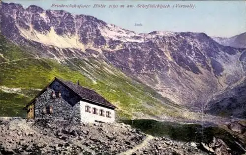 Ak Friedrichshafener Hütte am Schafbüchljoch, Verwall