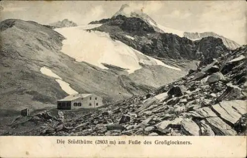 Ak Österreich, Die Stüdl Hütte am Fuße des Großglockners