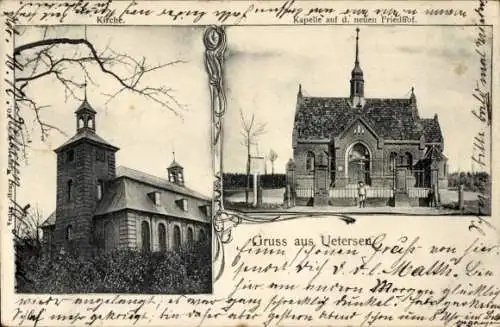 Ak Uetersen in Holstein, Kirche, Kapelle auf dem neuen Friedhof