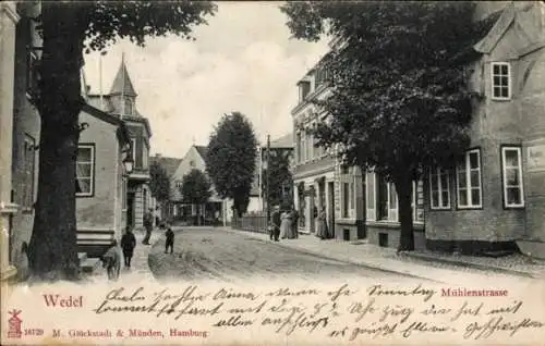Ak Wedel an der Elbe, Mühlenstraße