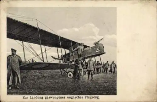 Ak Zur Landung gezwungenes englisches Flugzeug, Soldaten