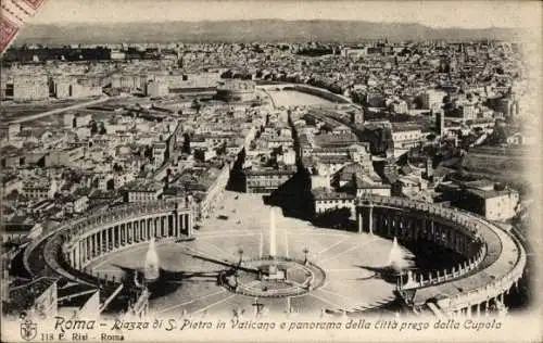 Ak Vatikan Rom Lazio, Piazza di S. Pietro, Panorama preso dalla Cupola