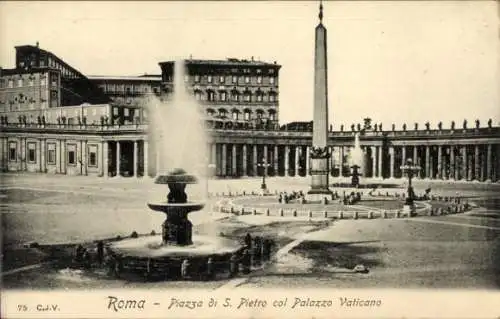 Ak Vatikan Rom Lazio, Piazza di S. Pietro col Palazzo Vaticano