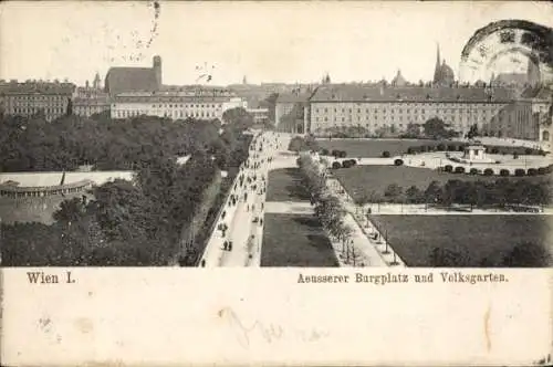 Ak Wien 1 Innere Stadt, Äußerer Burgplatz, Volksgarten