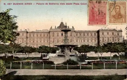 Ak Buenos Aires Argentinien, Regierungspalast, Plaza Colon