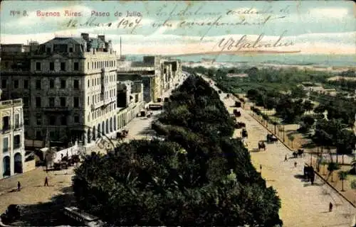 Ak Buenos Aires Argentinien, Paseo de Julio