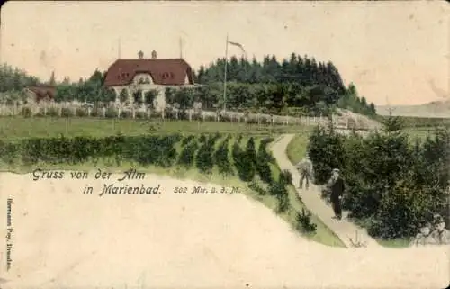 Ak Mariánské Lázně Mariánské Lázně Karlsbader Region, Gruß von der Alm