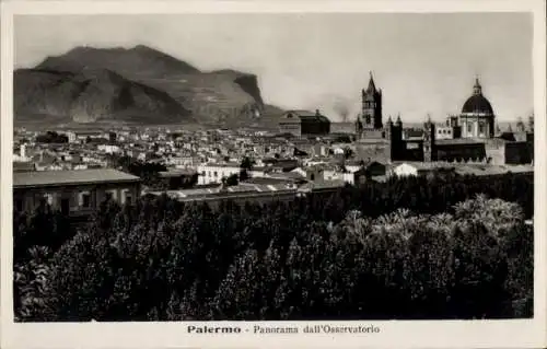 Ak Palermo Sizilien Sicilia Italien, Panorama dall'Osservatorio