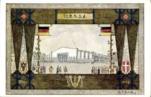 Künstler Ak Wien, 10. Deutsches Sängerbundesfest 1928, Sängerhalle